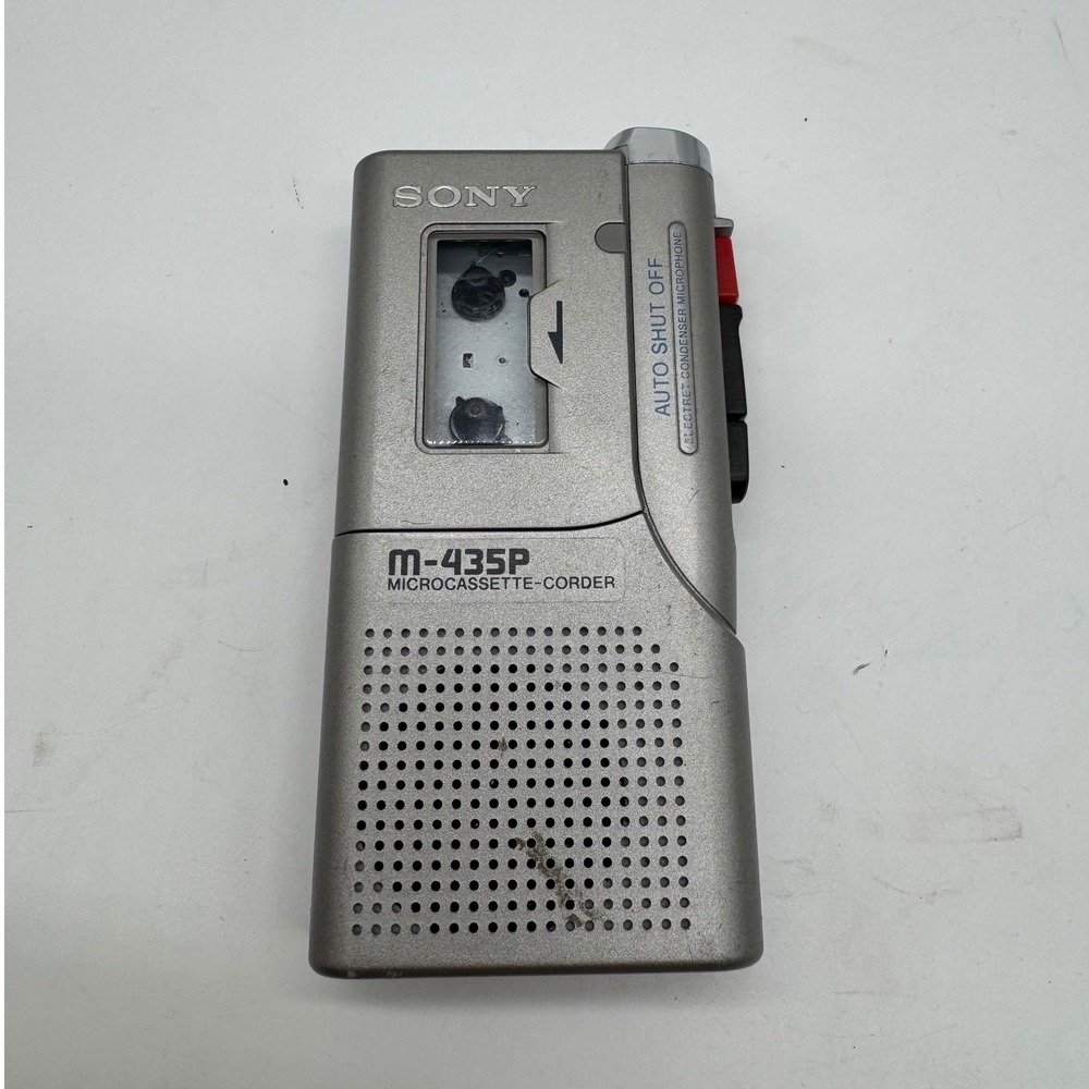 Sony M-435P Microcassette-Corder Handheld Voice Recorder Silver For Parts Repair